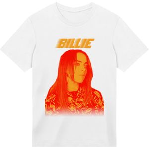 F4NT4STIC Shirt 'Billie Eilish Portrait'  oranje / rood / wit
