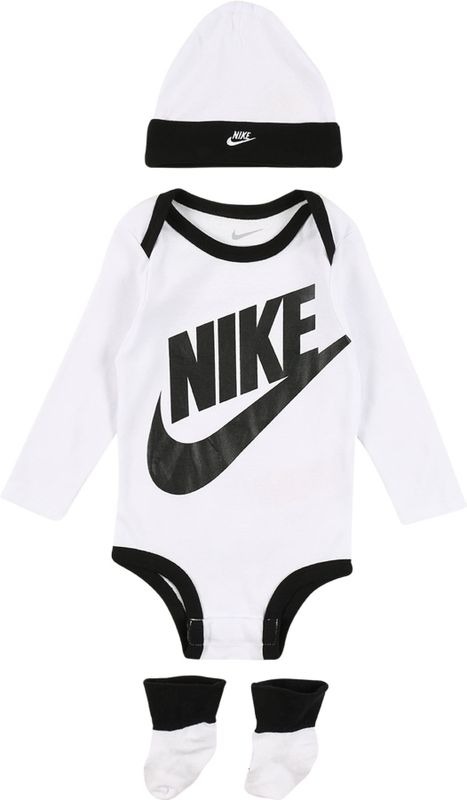 Nike - Futura Logo - 3-delige Set voor Babyjongens - Wit met Zwarte Details