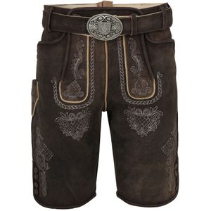 Krüger Buam Klederdracht broek 'Vinc'  donkerbruin / grijs