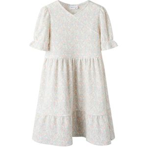 Jerseyjurken - Wikkel Jurk - V-hals - Korte Mouwen - All-over Print - Regular Fit