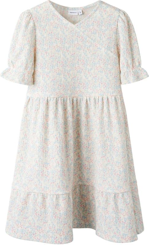 Jerseyjurken - Wikkel Jurk - V-hals - Korte Mouwen - All-over Print - Regular Fit