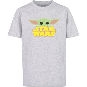 ABSOLUTE CULT Shirt 'Star Wars - The Child'  geel / grijs gemêleerd / lichtgroen / mauve