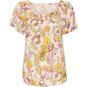 Cream Blouse 'Dia'  geel / lila / zwart / wit