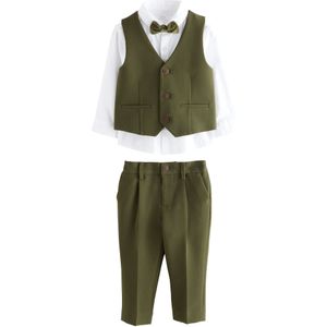 Next Set  olijfgroen / wit