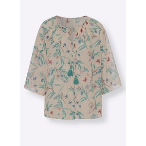 Blouse - Ivoor/Salie Gedessineerd - 100% Polyester - Knoopsluiting