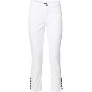 Capri Broek - Wit - Katoen/Elastaan - Smalle Pijpbelijning