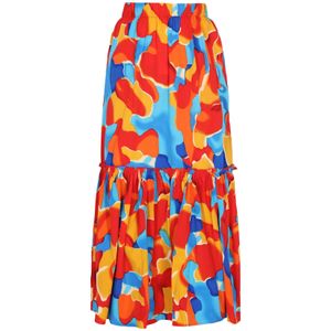 ebeeza Rok 'Fashion Look'  lichtblauw / goudgeel / oranjerood / wit