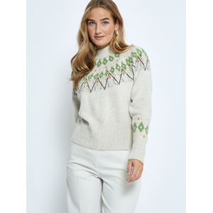 DESIRES Trui 'Sutton'  groen / oranje / zwart / wit