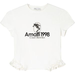 Bershka Shirt  zwart / offwhite