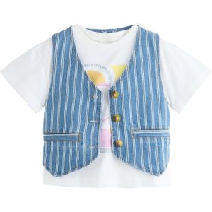 Next Set  blauw denim / curry / orchidee / wit