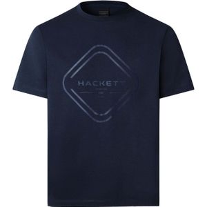 Hackett London - HM5000028 - T-shirt - Marineblauw - Katoen - Korte Mouwen