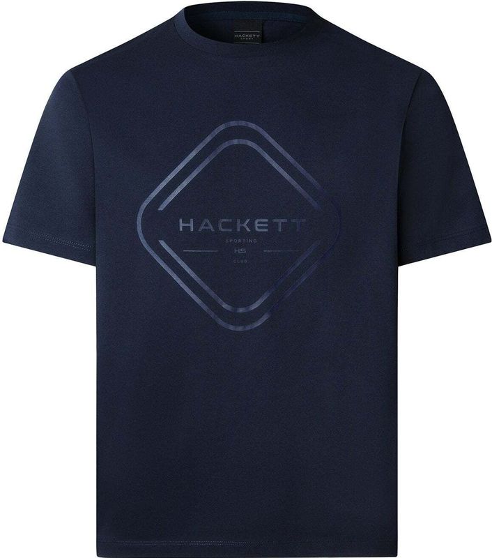 Hackett London - HM5000028 - T-shirt - Marineblauw - Katoen - Korte Mouwen