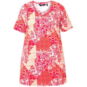 Ulla Popken Shirt  sand / koraal / pink / wit