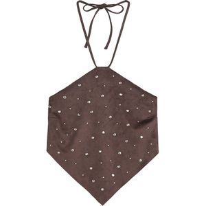 Bershka Top  ivoor / chocoladebruin