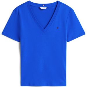 Kobalt T-shirt - V-hals - Korte Mouwen - Logoborduursel