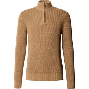 Gebreide pulllover met opstaande kraag en ritssluiting