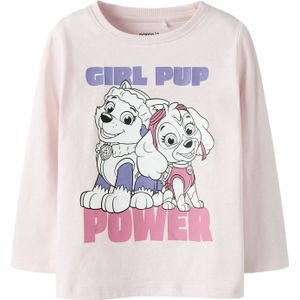 NAME IT Shirt 'NMFVANA PAW'  violetblauw / lichtroze / zwart / wit