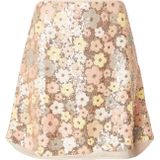 YAS - YASLALEA - A-lijnrok - Beige - Bloemenprint - Kort