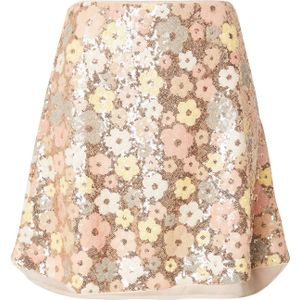 YAS - YASLALEA - A-lijnrok - Beige - Bloemenprint - Kort