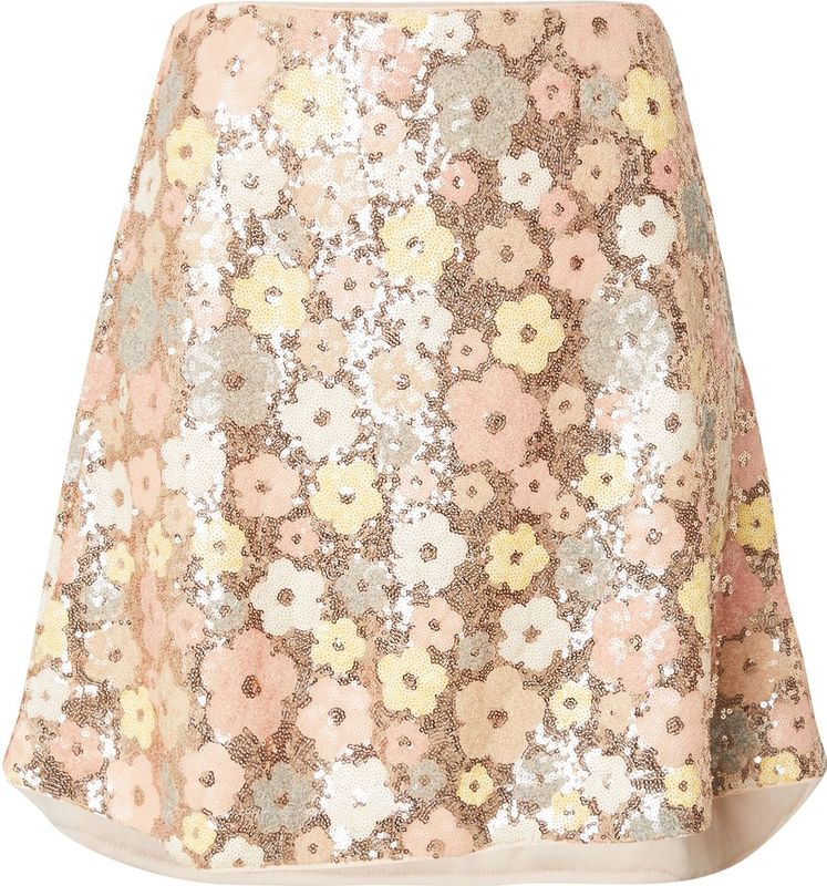 YAS - YASLALEA - A-lijnrok - Beige - Bloemenprint - Kort
