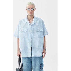 VAMOS CLO Overhemd  blauw / wit