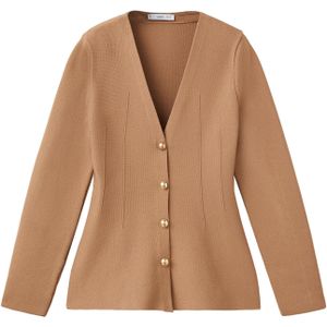 MANGO - TONA - Gebreid Vest - Lichtbruin