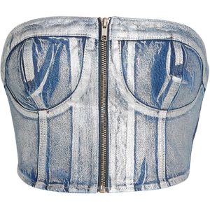 Karl Lagerfeld Top  blauw / wit