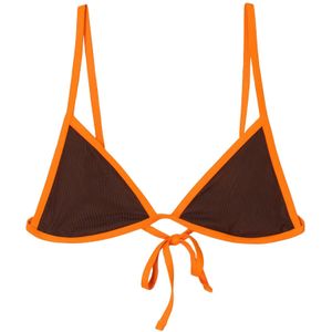 Bershka Bikinitop  bruin / donkeroranje