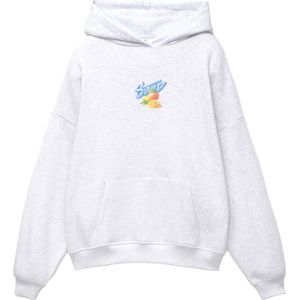 Pull&Bear Sweatshirt 'STWD'  blauw / lichtgrijs / oranje / rood