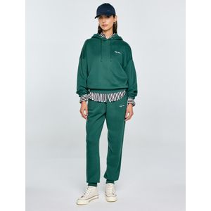 BIG STAR Sweatshirt 'MEGAN'  donkergroen / wit