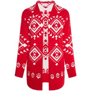 IZIA Gebreid vest 'Gaya'  rood / wit