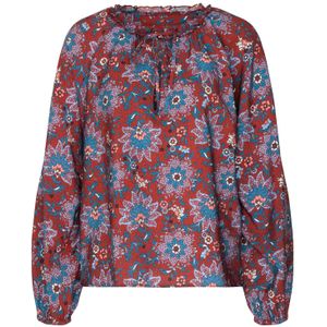 Seidensticker - Klassieke Blouse - Donkerrood - Tuniek Print