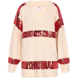 MYMO Trui  beige / rood