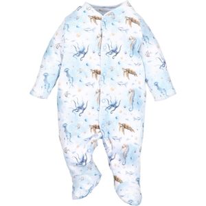 NINI Rompertje/body 'Meerestiere'  blauw / wit