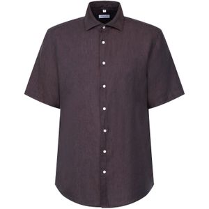 Seidensticker - Businessoverhemd - Bruin - Regular 1/2 Kent Kraag - Effen