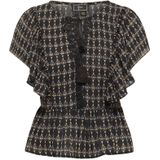 faina Blouse  goudgeel / lichtgrijs / zwart