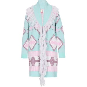 IZIA Gebreid vest  turquoise / mauve / rosa