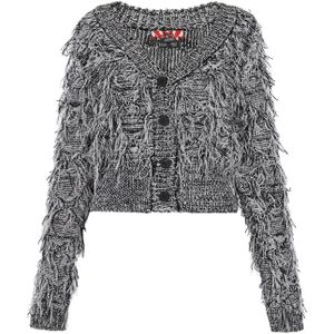 myMo ROCKS Gebreid vest  lichtgrijs / zwart