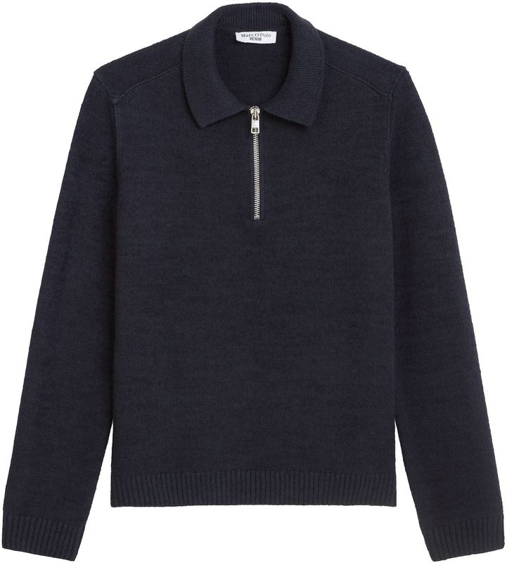 Marc O'Polo Denim - Relaxed Fit - Gebreide Pullover - Katoenmix - Polostijl