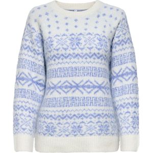 ONLY Trui 'ONLXMAS NORDIC'  blauw / wit