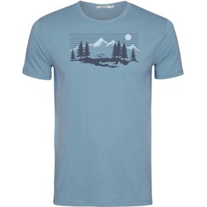 GREENBOMB Shirt 'Bike Mountain Pines'  hemelsblauw / grijs / wit