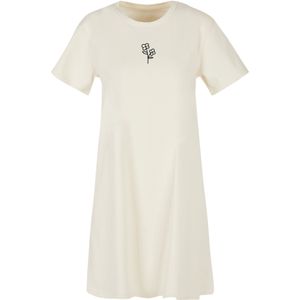 F4NT4STIC Jurk 'Handdrawn Flower Pink Bestickt'  crème / zwart