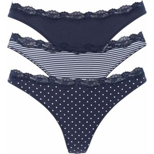 LASCANA String  blauw / wit