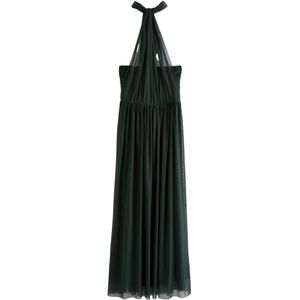 Next - Avondjurk - Donkergroen - Gerecycled Materiaal - Haltermodel - Maxi Lengte