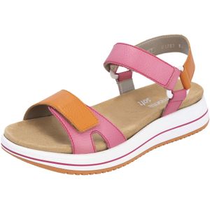 Remonte - Elisabeth Hurley-Collection - Sandalen - Pink/oranje - Klittenbandsluiting - Sleehak