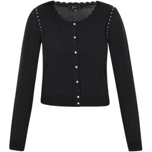 faina Gebreid vest  zwart