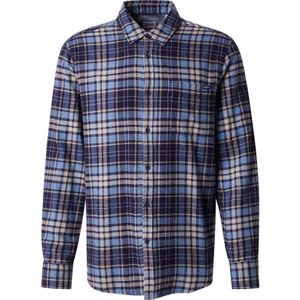 MUSTANG Overhemd 'Eastbridge'  sand / blauw / lichtblauw / grijs