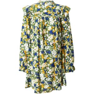 Oasis Jurk 'Frill'  royal blue/koningsblauw / honing / kiwi / rosa / wit