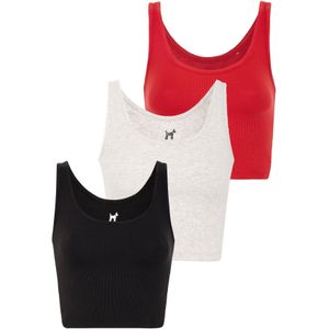 Williot Top  lichtgrijs / rood / zwart