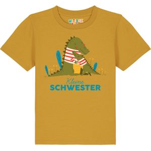 watabout.kids Shirt 'Krokodil Kleine Schwester'  oker / groen / petrol